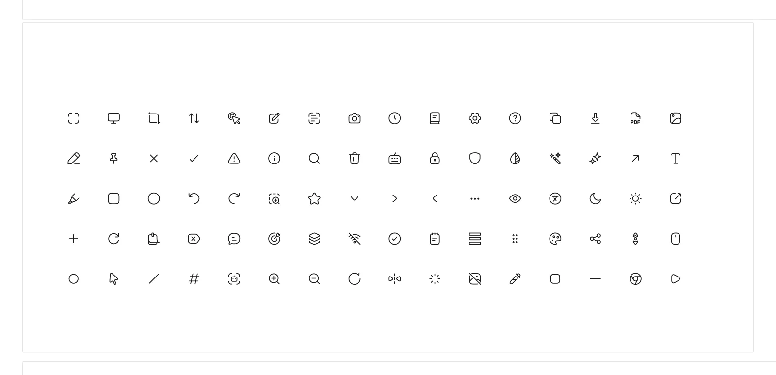 Icon set on a 24 px grid with a single stroke weight