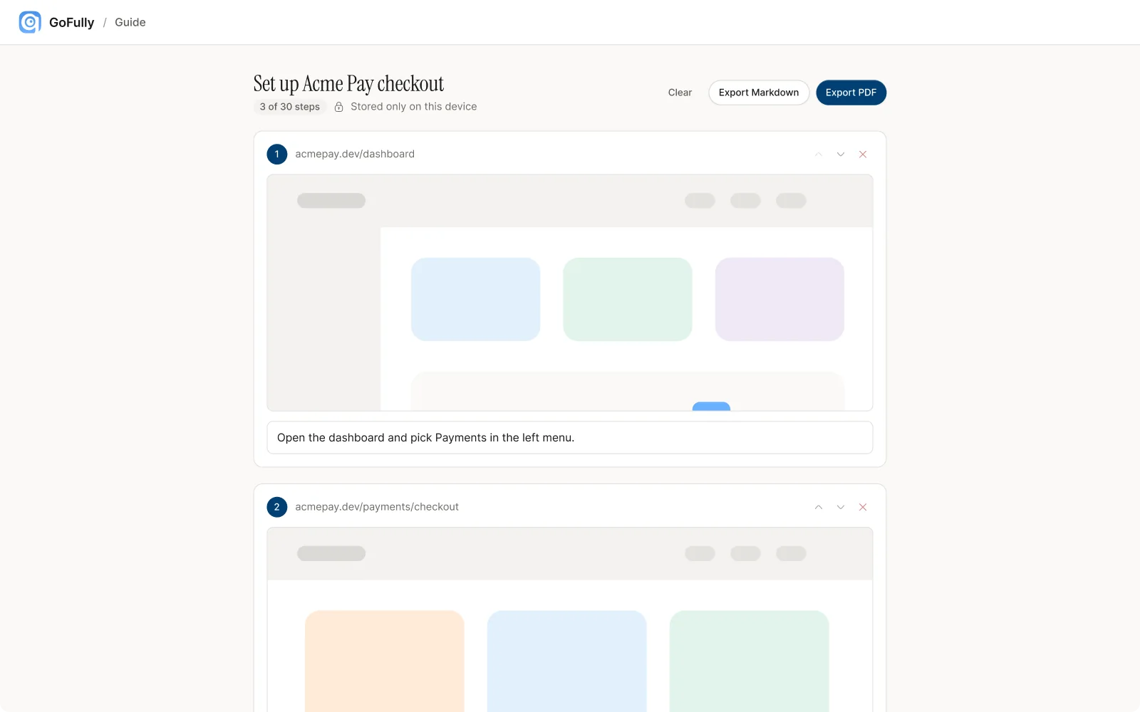 Step-by-step guide with captures and captions