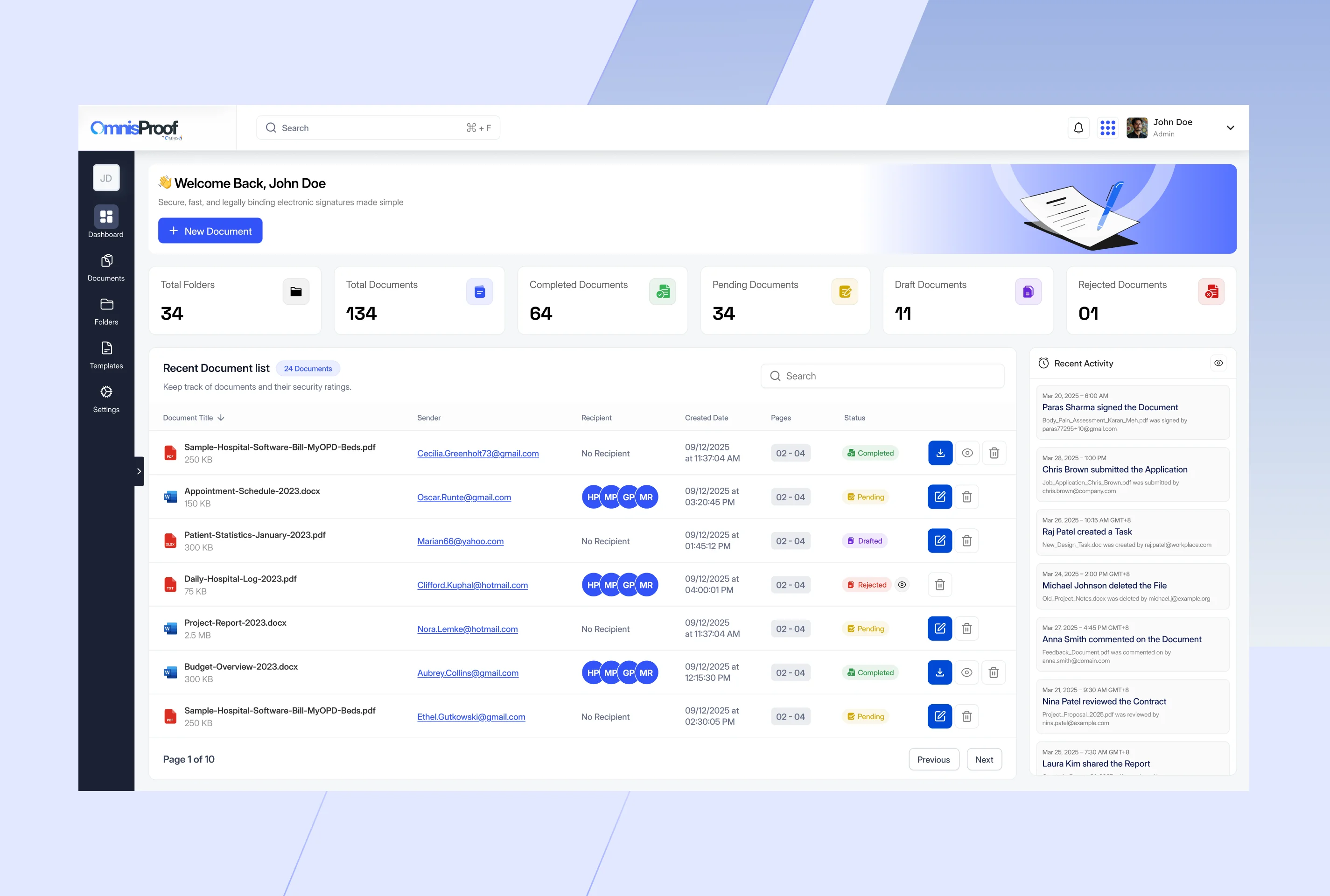 Omnis Proof: Simplifying E-Signatures for Legal Workflows