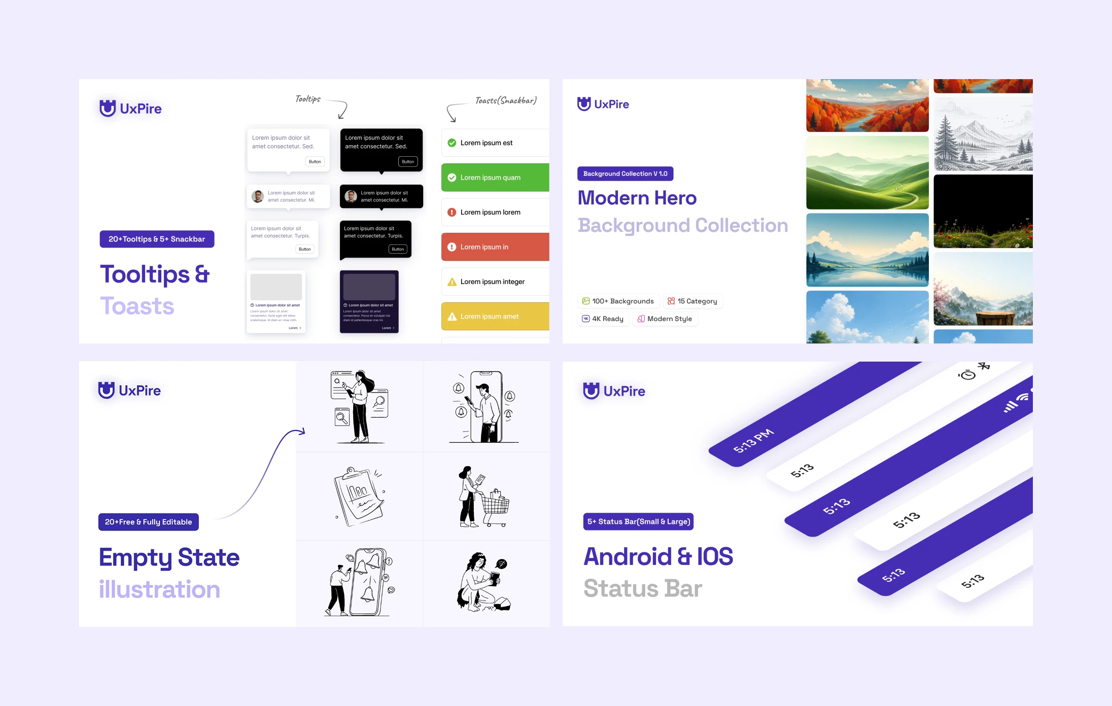 Tooltips & Toasts UI Kit preview